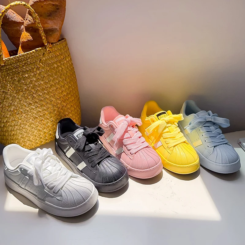 希玥  乳胶鞋垫/贝壳头厚底小白鞋女休闲板鞋2024新款女鞋小白鞋