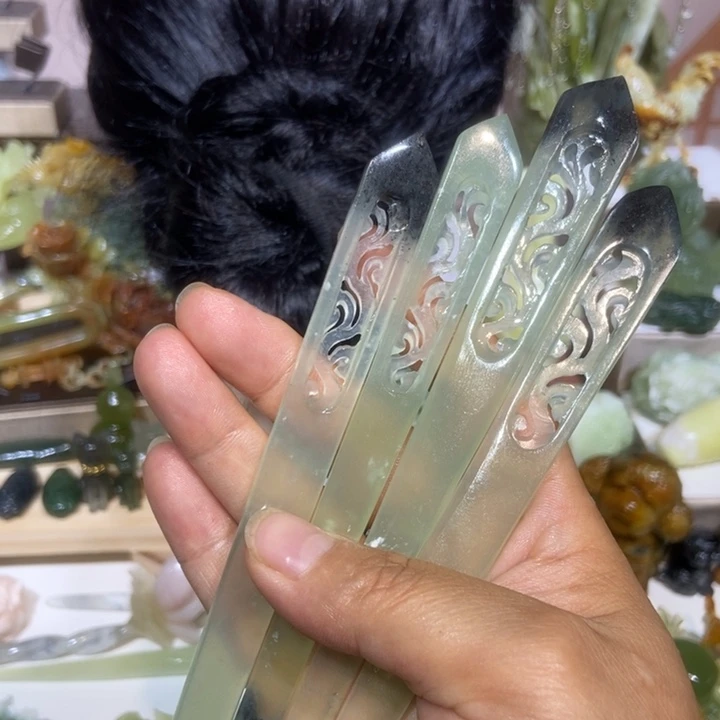 小***️蛇纹石玉未镶嵌发饰