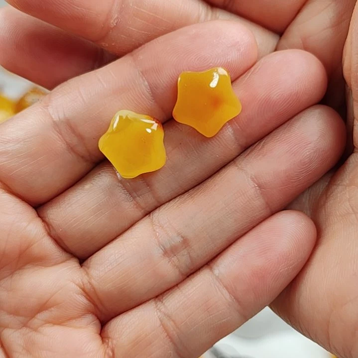 蜜蜡耳饰银S925镀金镶嵌