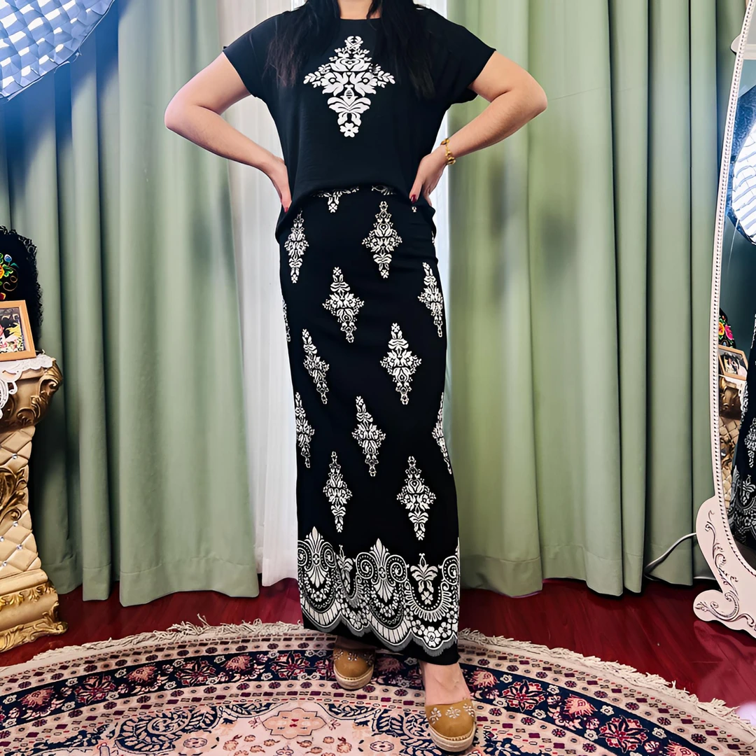 两件套印花民族风女士夏季网红休闲时尚碎花