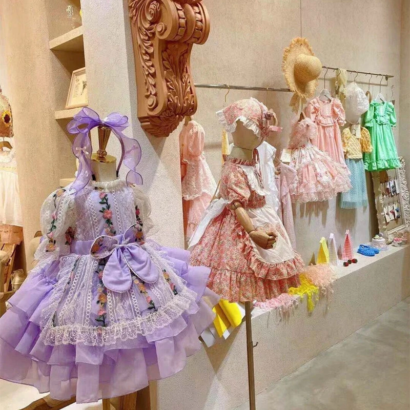 女童春夏款品牌公主裙洛丽塔蕾丝裙子