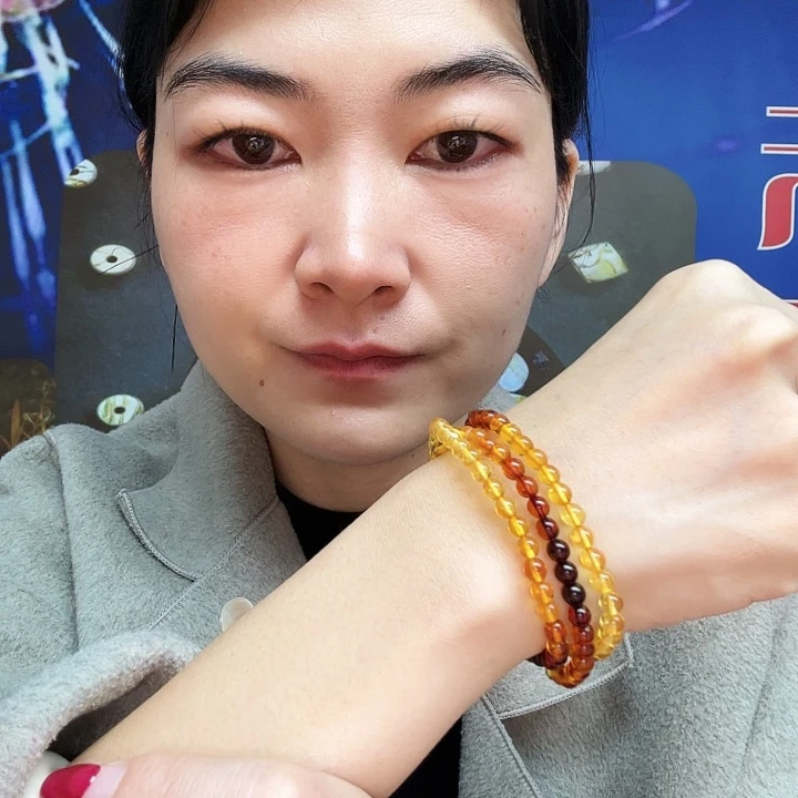 琥珀未镶嵌手链吊坠