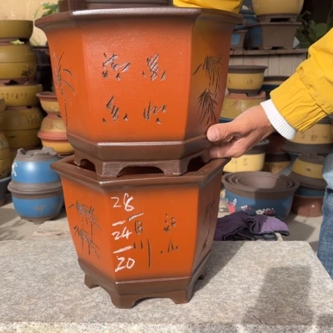 紫砂花盆特价特价包邮送