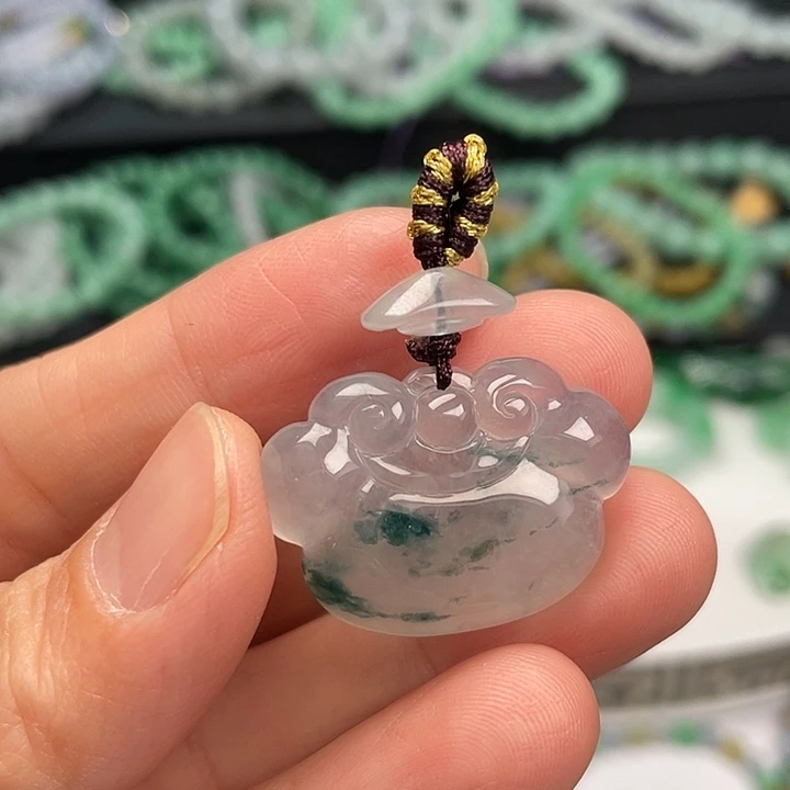 翡翠未镶嵌手链飘花如意