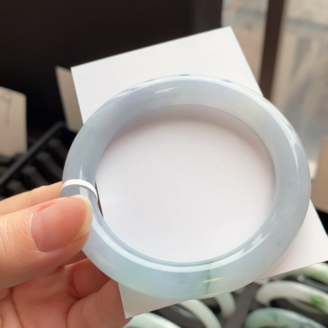 翡翠未镶嵌手镯莫奈53.5