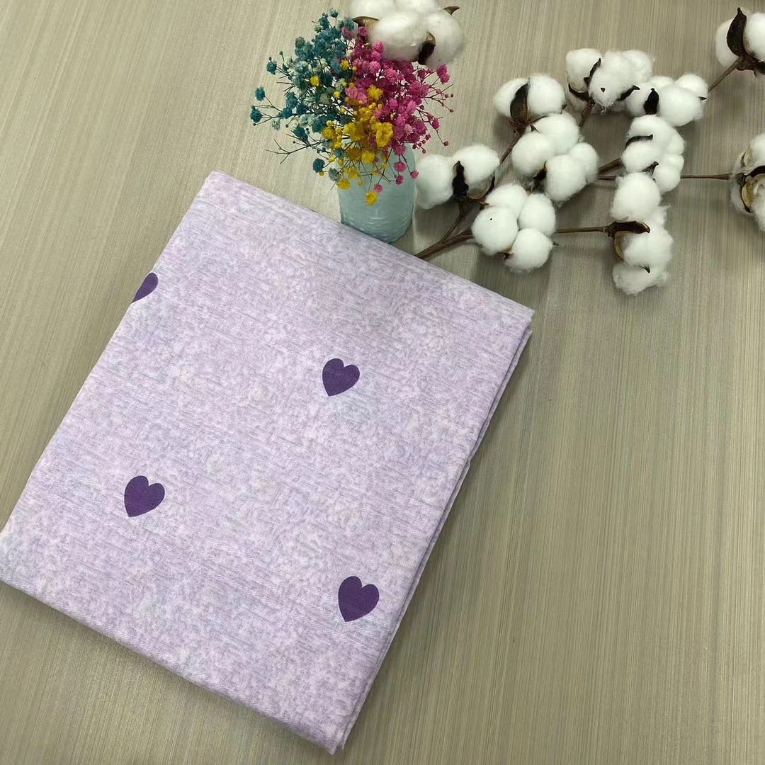 福利床单-紫爱心-2.45米×2.4米-段纹加厚床单免费加工±5CM