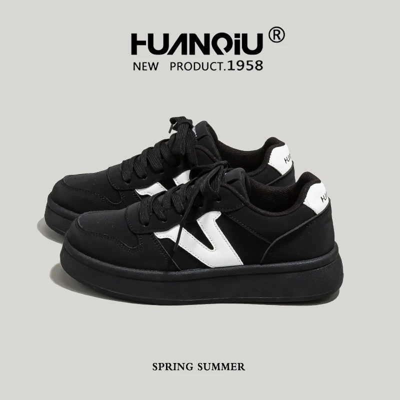 环球时尚高颜值小白鞋女2025早秋新款潮流厚底百搭增高鞋HC2567