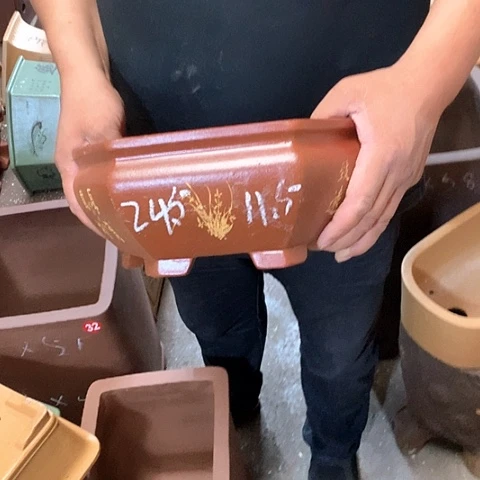 紫砂花盆手工制作