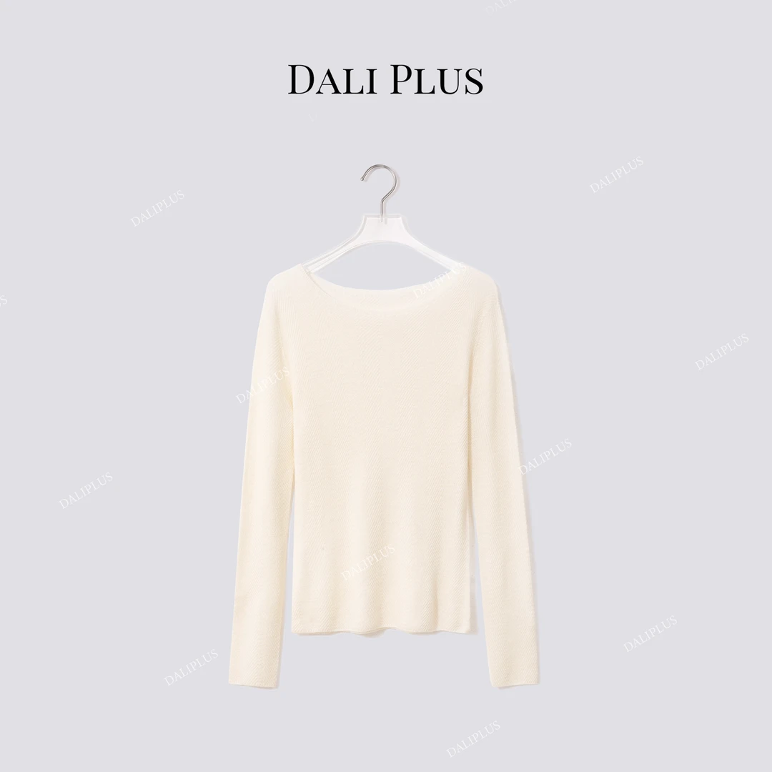 DALI PLUS“重磅扬子纱羊毛”麦穗纹纹百搭耐穿长袖针织-D5MM2789