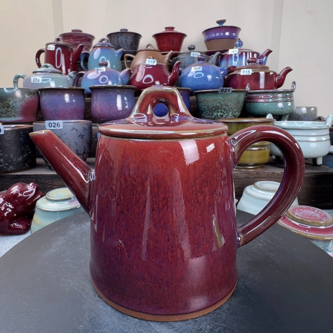 橘色一统满容220ml茶壶一把