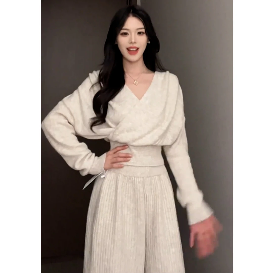 2025秋冬季新款巨好看冬装穿搭配一整套小个子香风休闲针织套装女