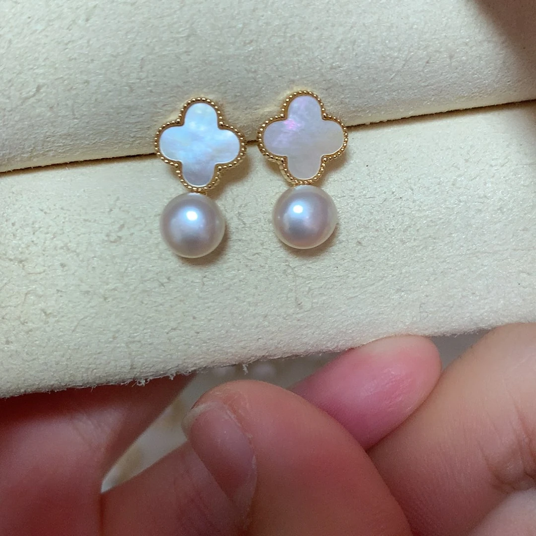 淡水珍珠耳饰合金