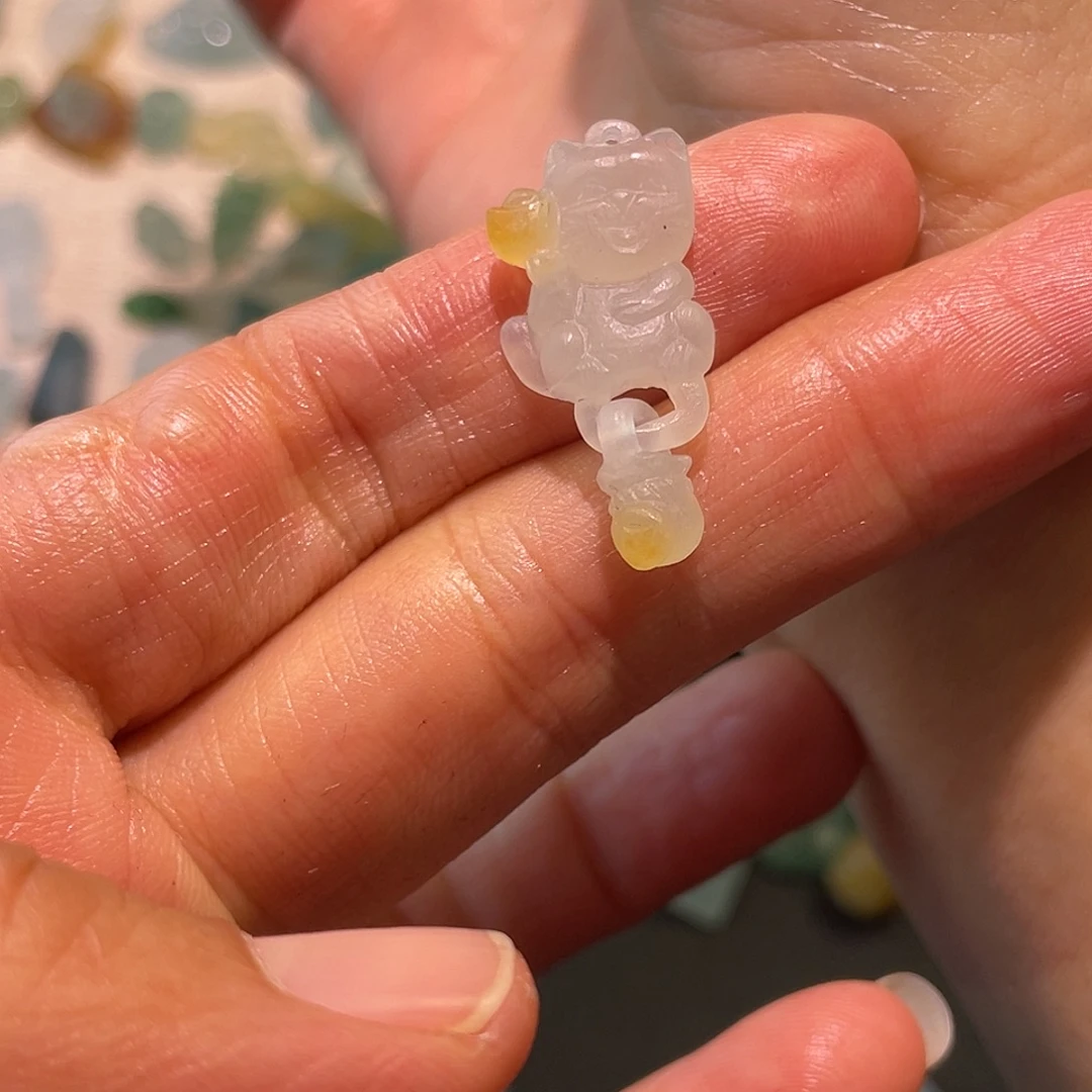 定制翡翠未镶嵌猫咪