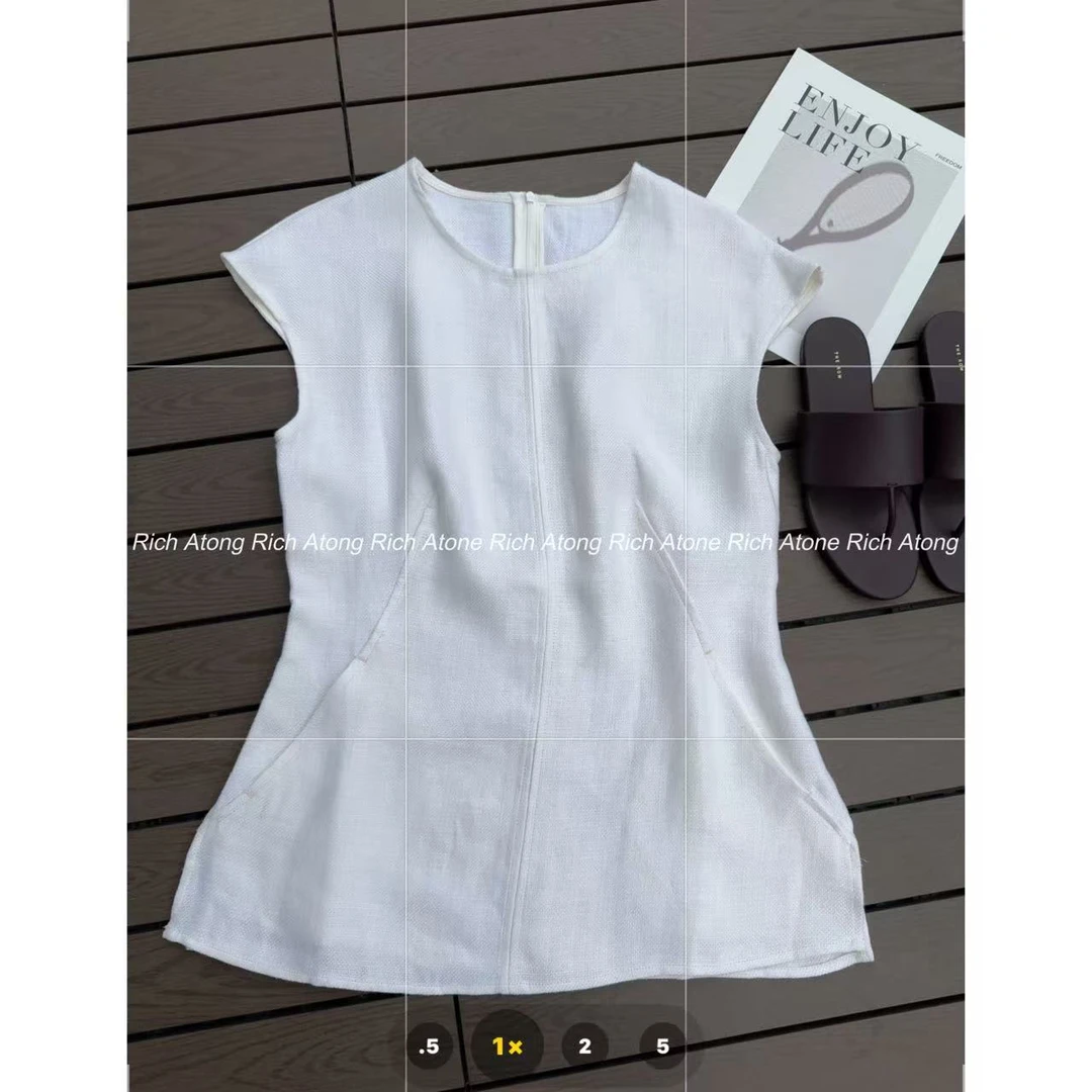 atong/阿彤-【蚂蚁腰】-2025 极简大牌直喷麻100%苎麻背心0419-22