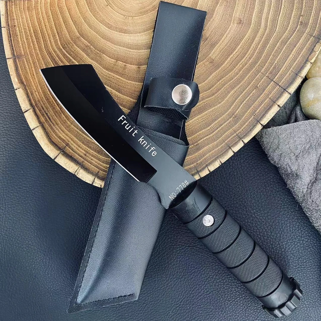 手工锻打黑皮开拓者家用户外露营野营便携多功能刀切肉野外求生