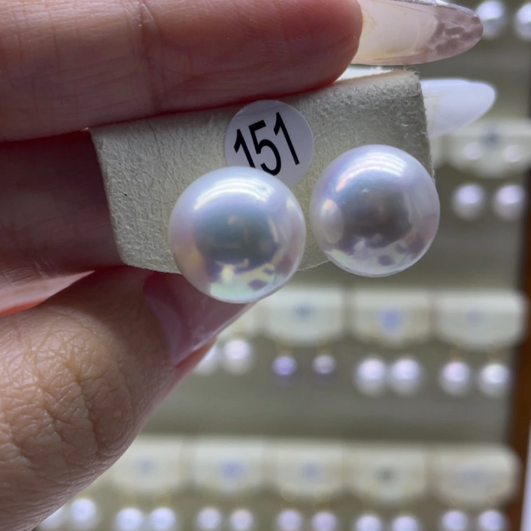 淡水珍珠耳饰18K金镶嵌