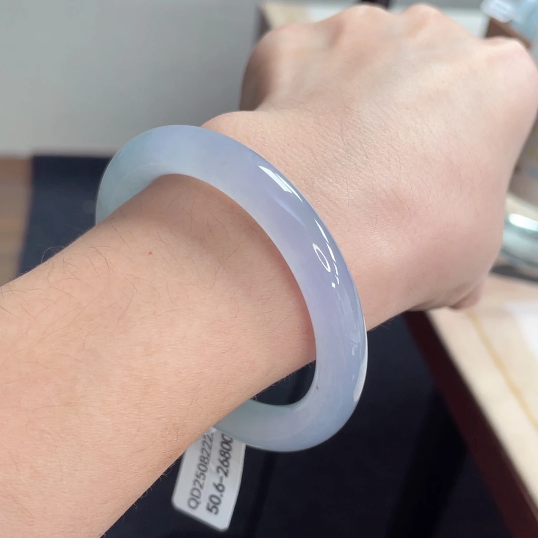 未镶嵌手镯翡翠50.6冰棍蓝紫种色毕业大漏46号