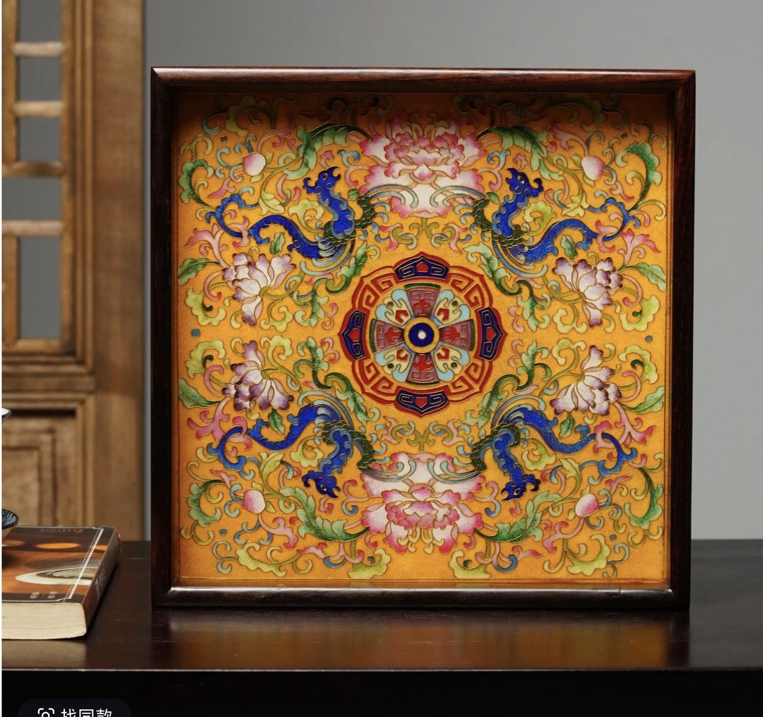 奢侈品大红酸枝景泰蓝普洱茶开口茶盘高端托盘茶室收纳