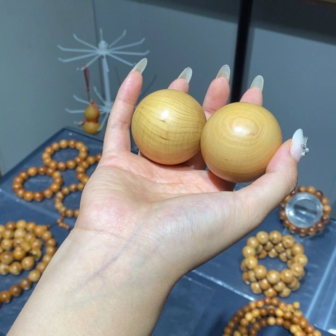 柏木（崖柏）手球一对