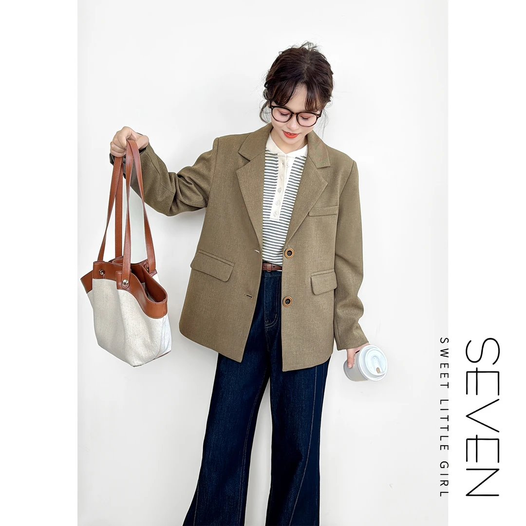 入秋剪装⑧七七146小个子早秋两粒扣高级感西装外套女小西服小美说