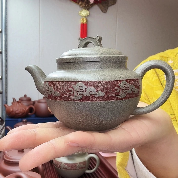 荣***茶壶紫砂文鼎半手微瑕