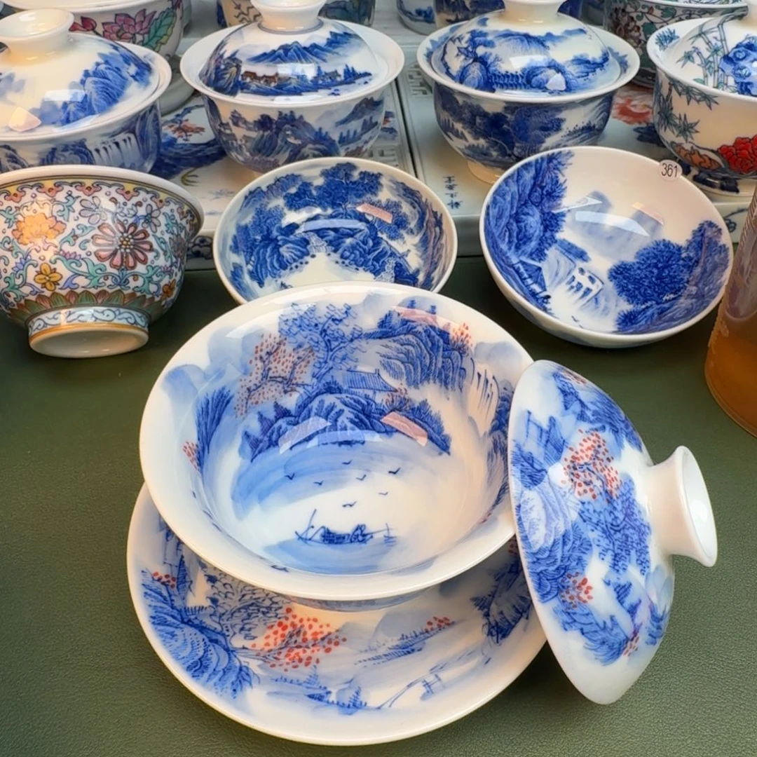 陶纯手工纯手绘茶具石头381