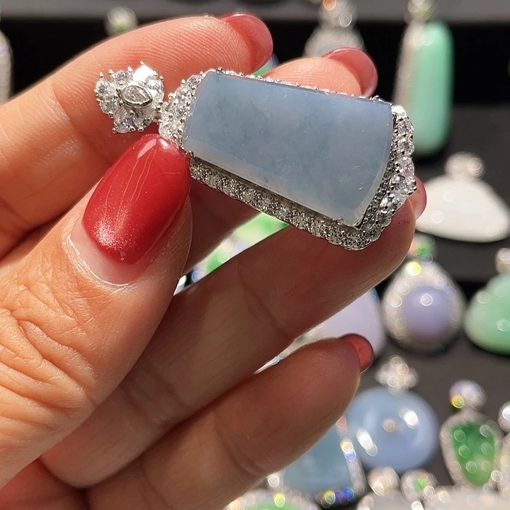 翡翠银S925镶嵌颈饰