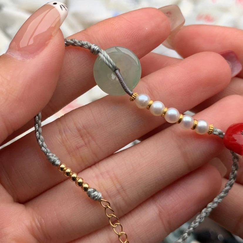 【闪购商品】翡翠手绳银S925镶嵌一