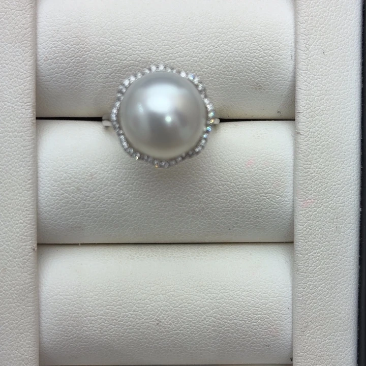 海水珍珠戒指银S925镶嵌