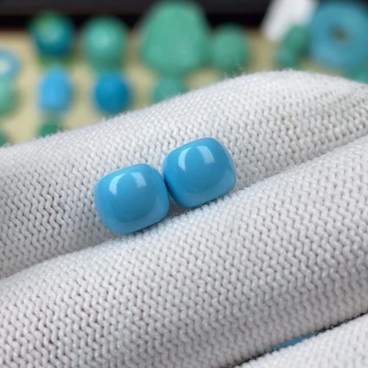 高瓷蓝8mm老型一对