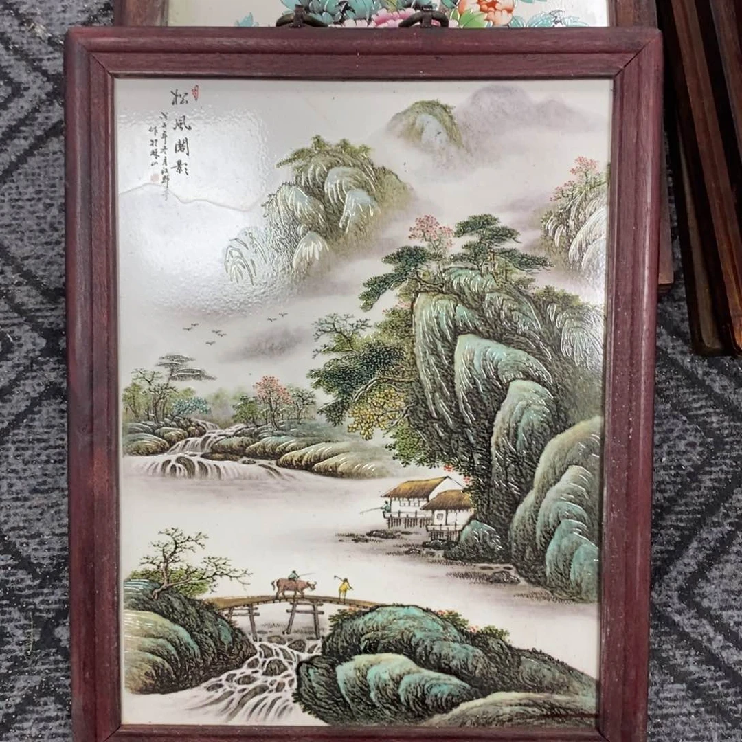 瓷片景德镇瓷板画柴窑烧制37*28
