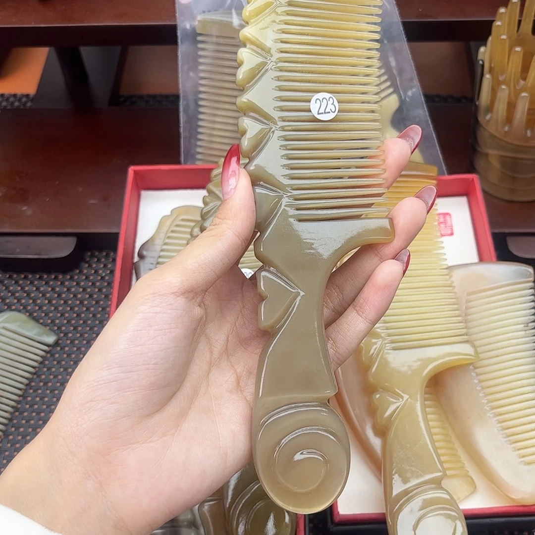 ‘***天手工制作纯牛角梳子