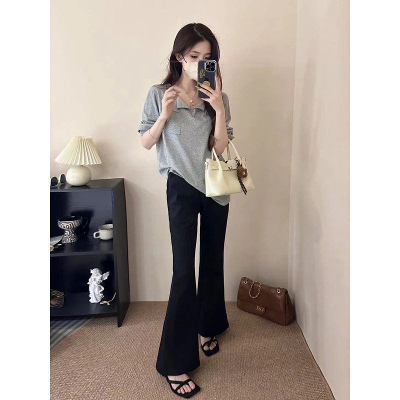 【NO退NO换】【口袋T】韩系慵懒风纸片人宽松显瘦长袖T恤88003 衣长65