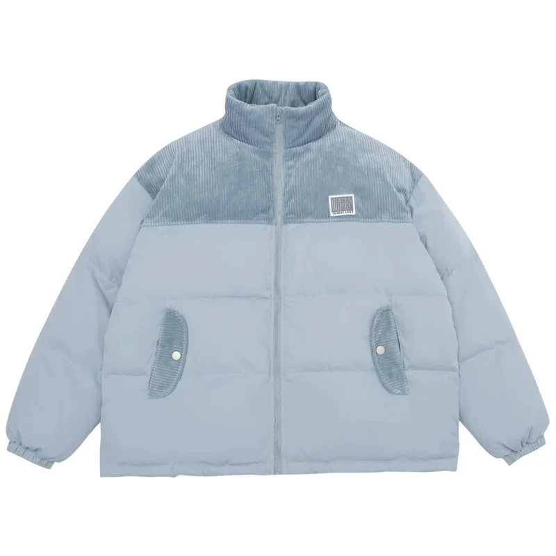 UFZ九叠篆冬季灯芯绒拼接棉服面包服男女生情侣款加厚外套C0095