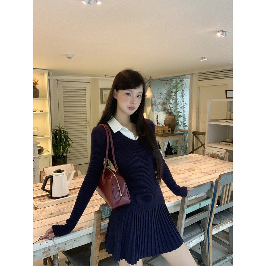 【HRG】秋季高级感慵懒风时尚通勤针织衫2025-187#