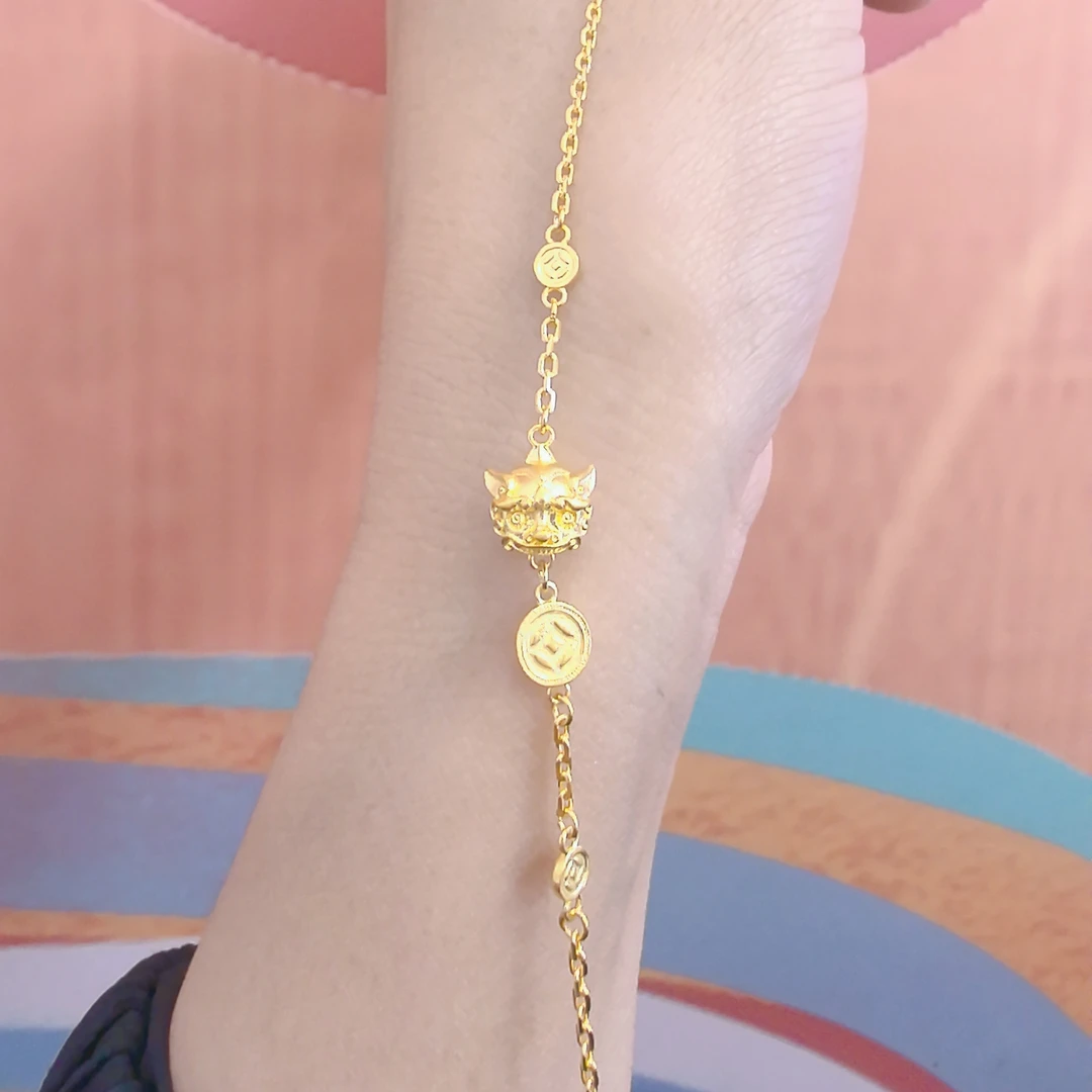 足金999君佩貔貅手链5G黄金手链精致百搭黄金手链B120