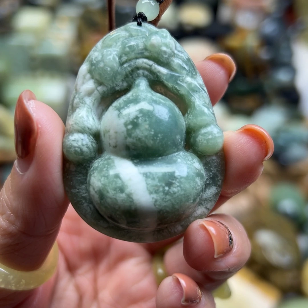 岫玉未镶嵌颈饰岫玉葫芦