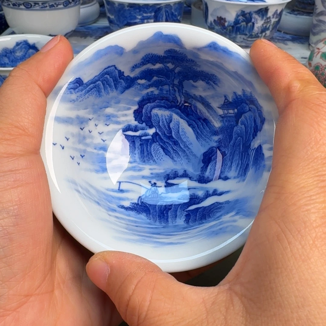 瓷景德镇纯手绘茶具圆圆233