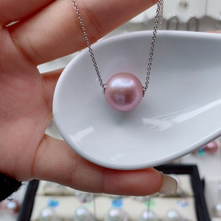 颈饰银S925镶嵌淡水珍珠12➕