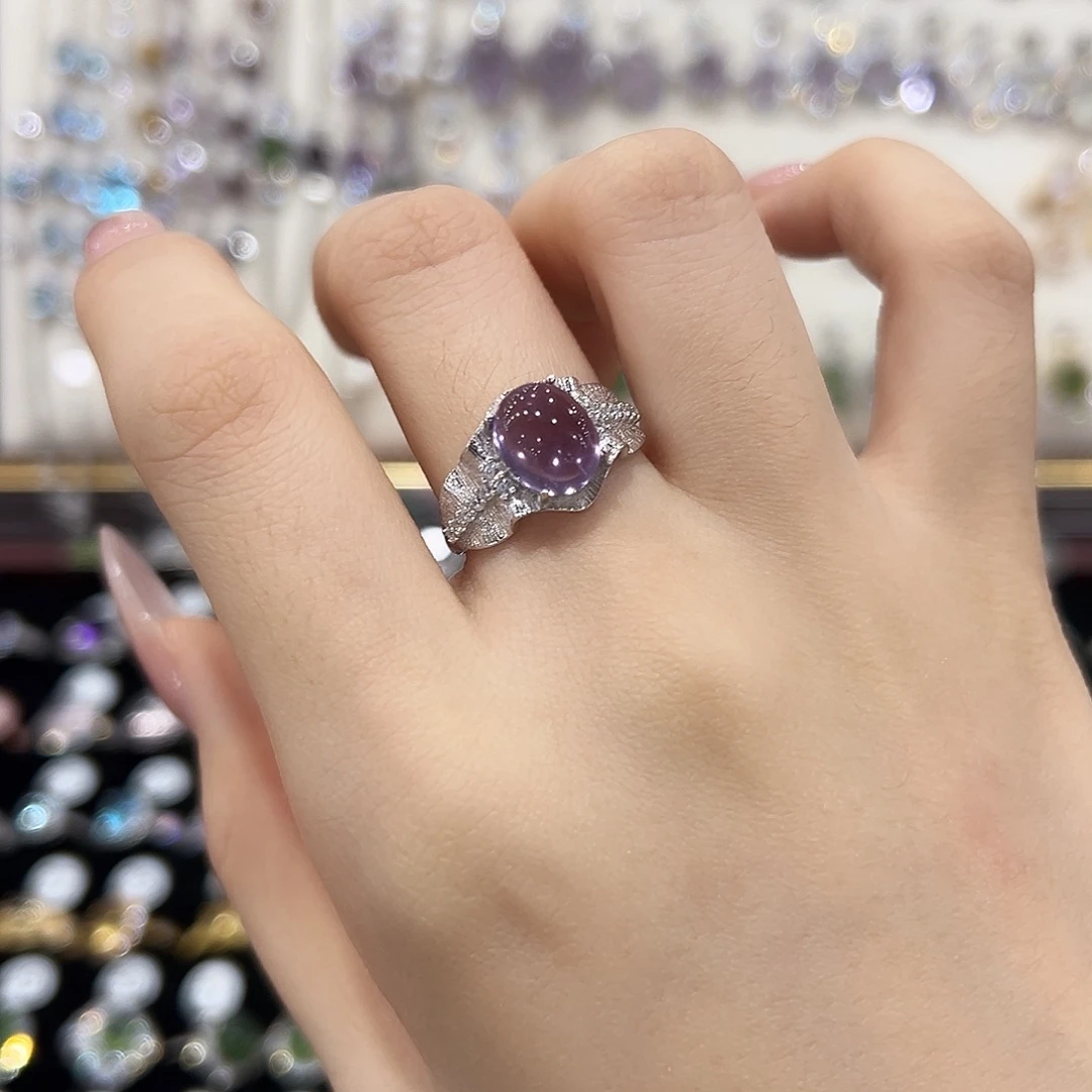 银S925镶嵌紫晶戒指