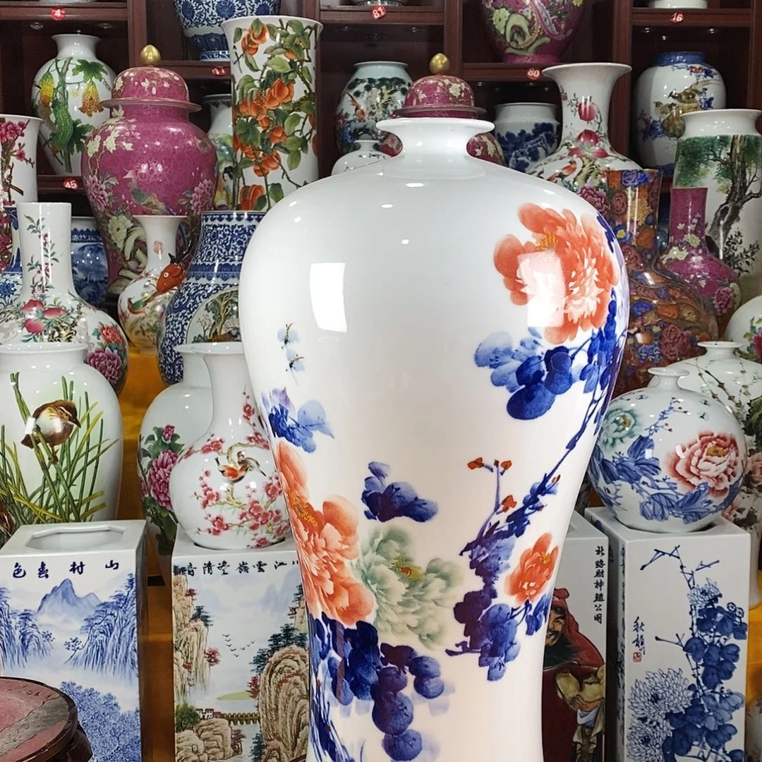 陶摆件景德镇陶瓷梅瓶