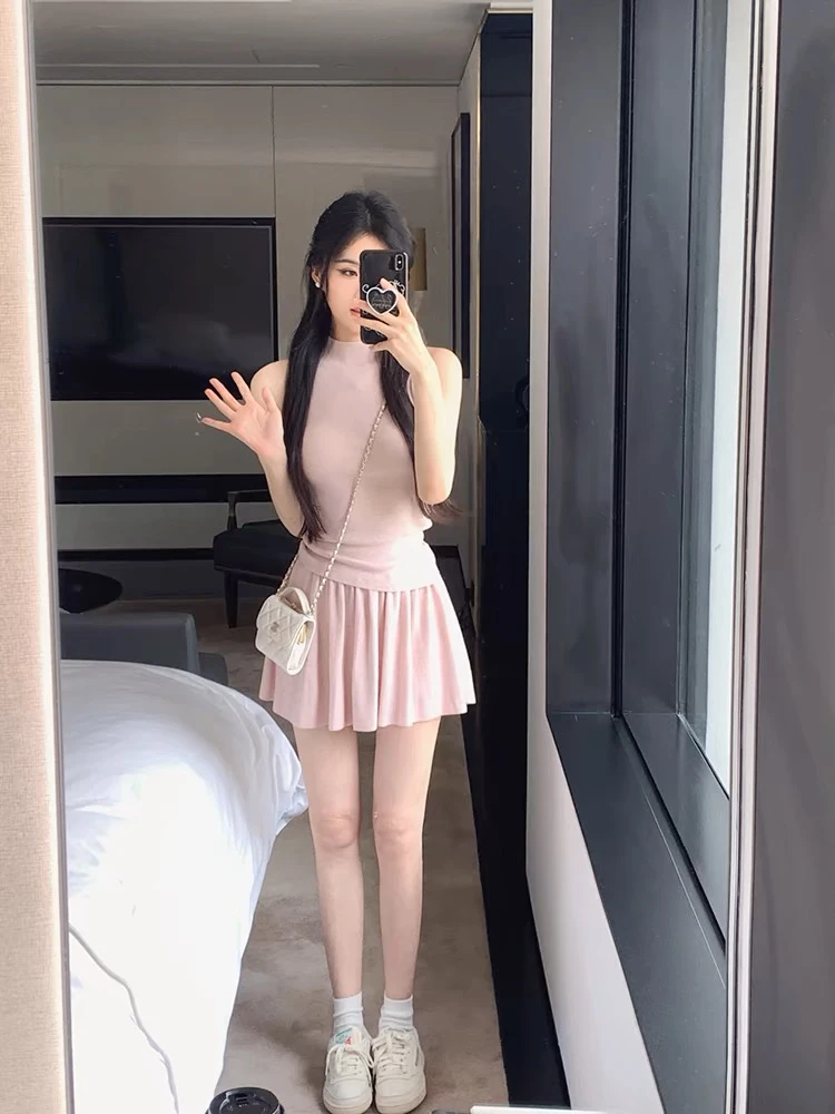 <<No退NO换>> 春季新款显瘦气质针织短款半身裙套装女小个子