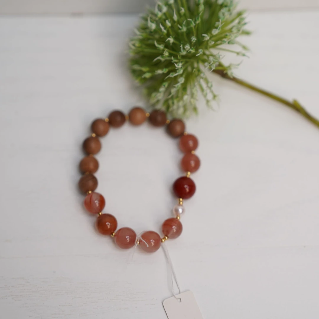 仙门.老山檀南红手串单圈AX005