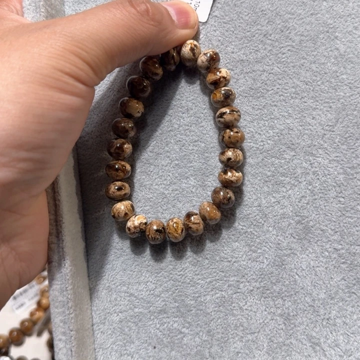 米***尔琥珀未镶嵌手链干白花 10m