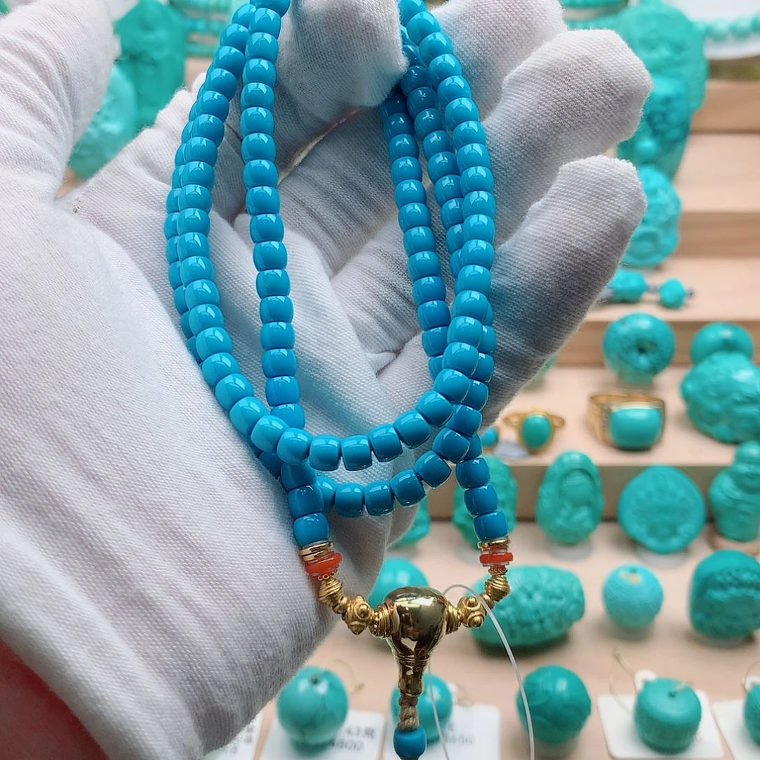 绿松石18K金镶嵌配饰