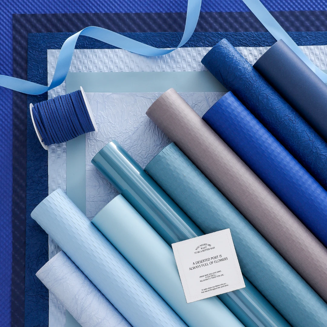 【花寻礼韵】520蓝色系列鲜花包装纸礼物花束包花纸材料花艺资材