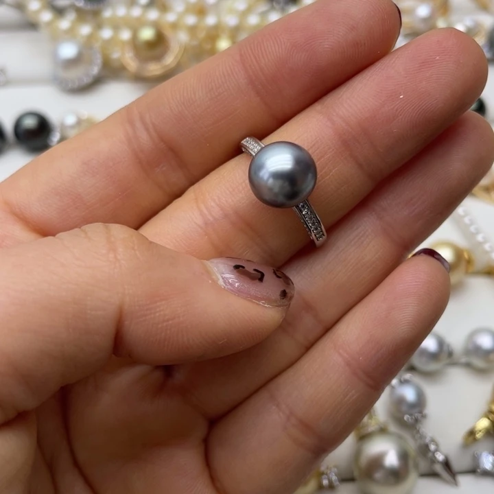 海水珍珠戒指银S925镶嵌