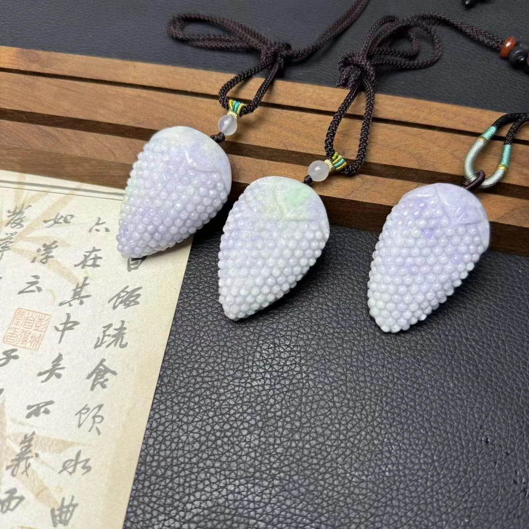 天然A货翡翠玉米吊坠-f467-多样性发一