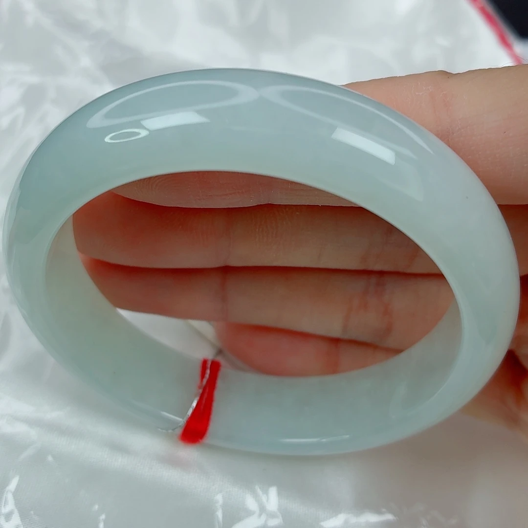 翡翠未镶嵌手镯54正圈，百搭纯色润感好，完整，04