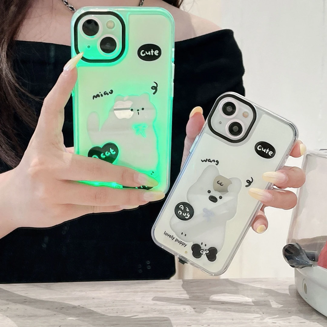 【kitty】炫酷来电闪发光适用iPhone17promax手机壳苹果16可爱猫咪1